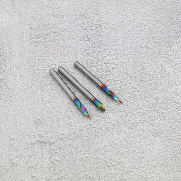 The Lord of the Tools 3 Stück 1/8 Zoll Schaft V-Nut CNC-Fräser Schaftfräser 20/30/60 Grad 0,1 Mm 2-s