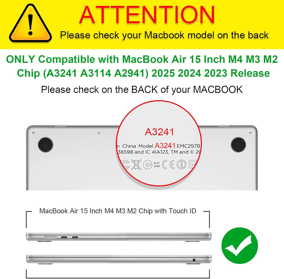 Fintie Hülle Kompatibel mit MacBook Air 15 M2 Chip (2023 Freisetzung) A2941, Ganzkörper-Rugged Hybri