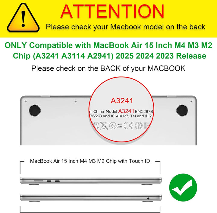 Fintie Hülle Kompatibel mit MacBook Air 15 M2 Chip (2023 Freisetzung) A2941, Ganzkörper-Rugged Hybri