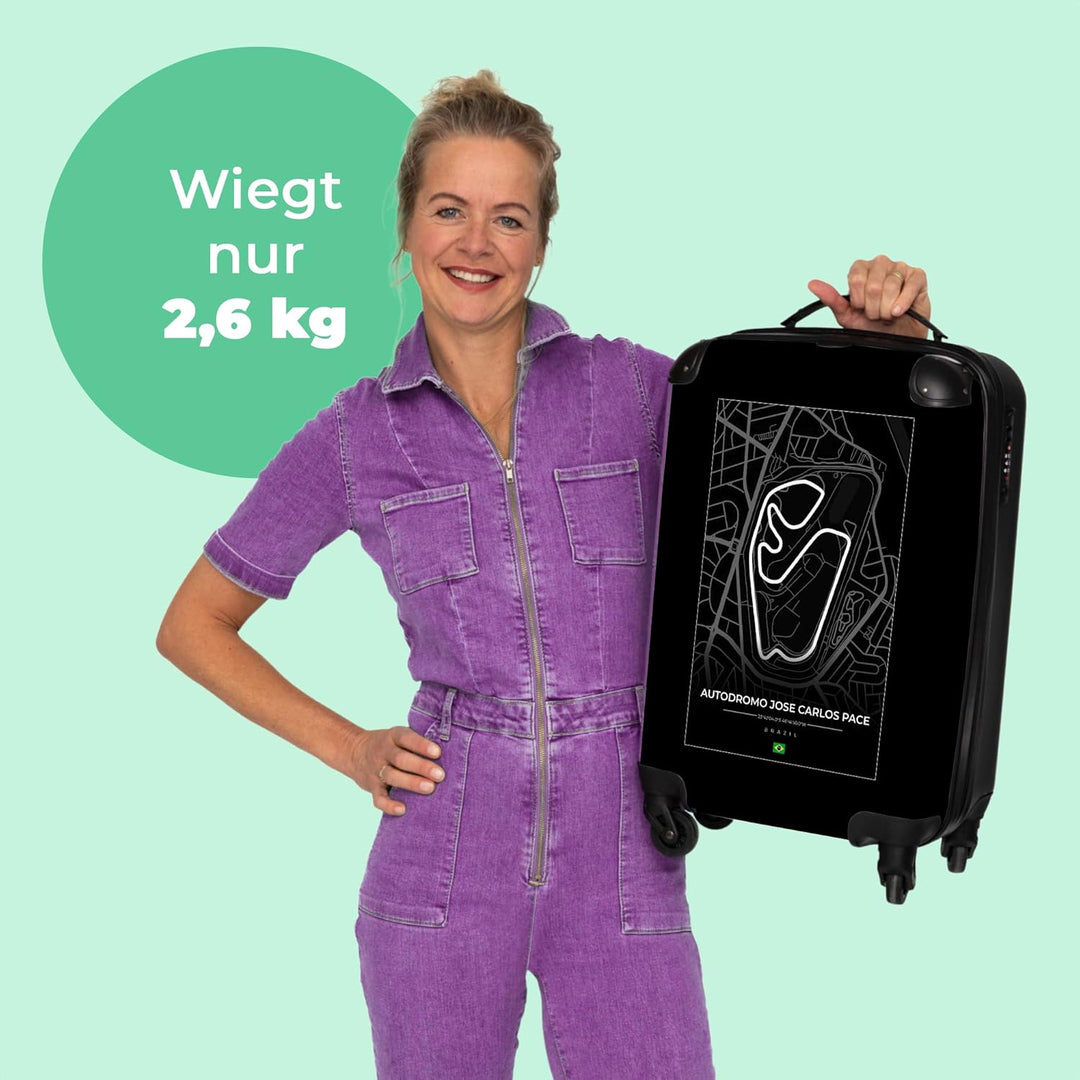 NoBoringSuitcases.com® Koffer Handgepäck Trolley Rollkoffer Kleine Reisekoffer mit 4 Rollen - Rennst