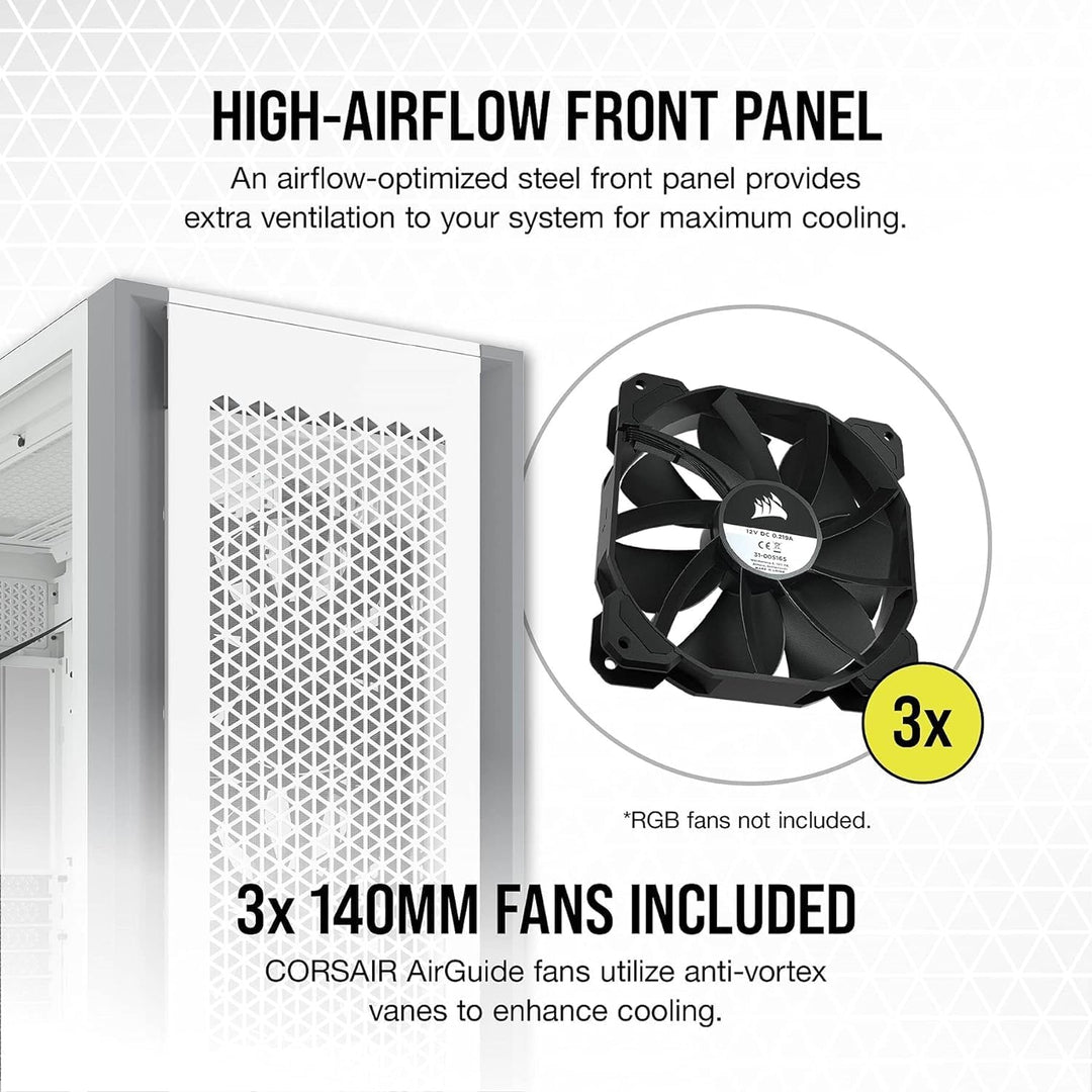 Corsair 7000D AIRFLOW Full-Tower-ATX-PC-Gehäuse (Frontverkleidung für Hohen Luftdurchsatz, Drei Inbe