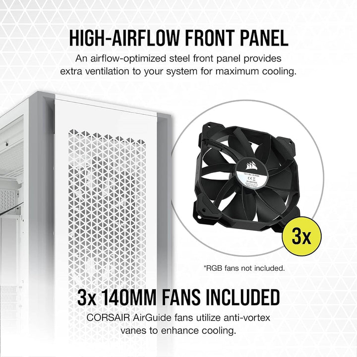 Corsair 7000D AIRFLOW Full-Tower-ATX-PC-Gehäuse (Frontverkleidung für Hohen Luftdurchsatz, Drei Inbe