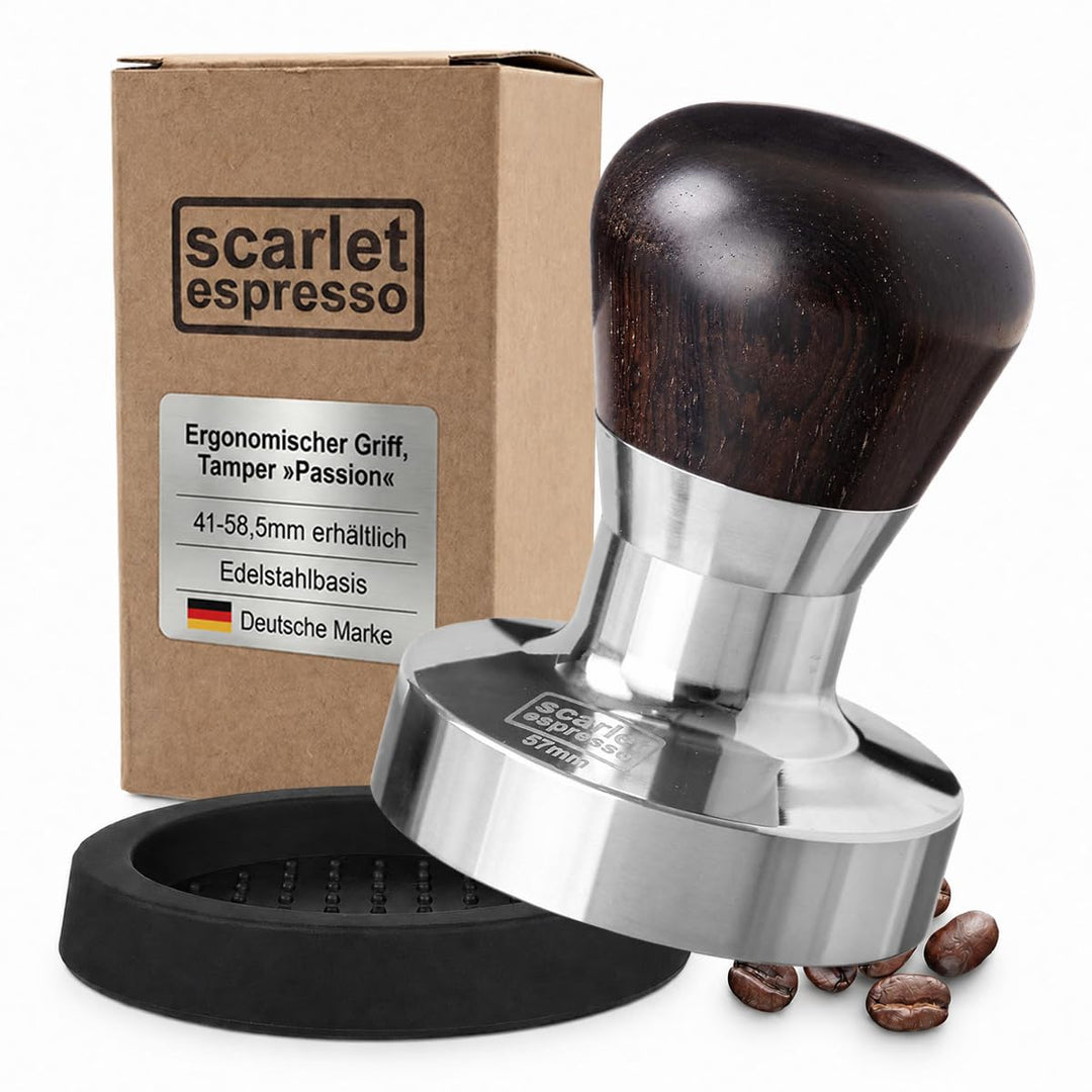scarlet espresso | Tamper »Passion« für Barista; mit ergonomischem PVC- oder Edelholzgriff nach Wahl