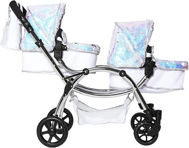 Roma Amy Childs Polly Sparkle Doppel-Puppenwagen 2-in-1 Kinderwagen & Babytragetasche – Meerjungfrau