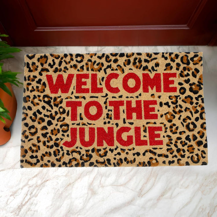 Fisura – Fussmatte “The Jungle” aus Kokosnuss mit Rutschfester PVC-Basis. Handbemalte Innenmatte in