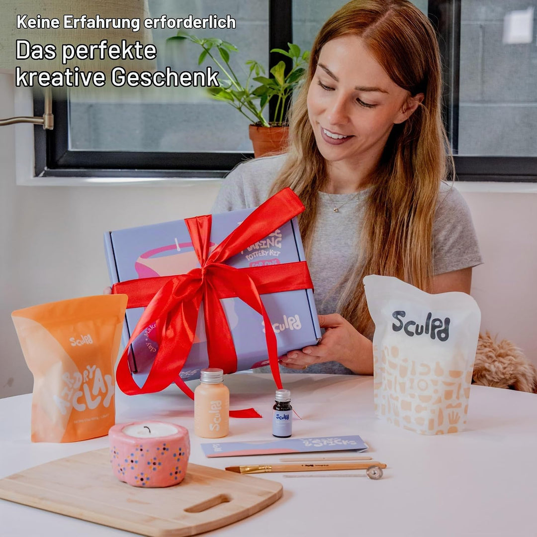 Sculpd Töpferei-Kit zur Kerzenherstellung mit lufttrocknendem Ton | Anfänger Starter-Kit zur Kerzenh