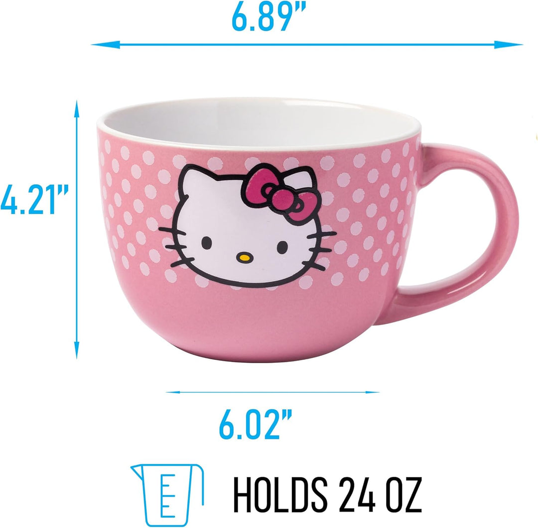 Silver Buffalo Hello Kitty KTY40233 Keramikbecher, 680 ml, Rosa 24-Ounce, Sanrio's Hello Kitty