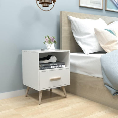 Mondeer Nachttisch, Nachtschrank mit 1 Schublade und 1 Offenem Fach, 40x30x51cm Holz Modern Nachtkom