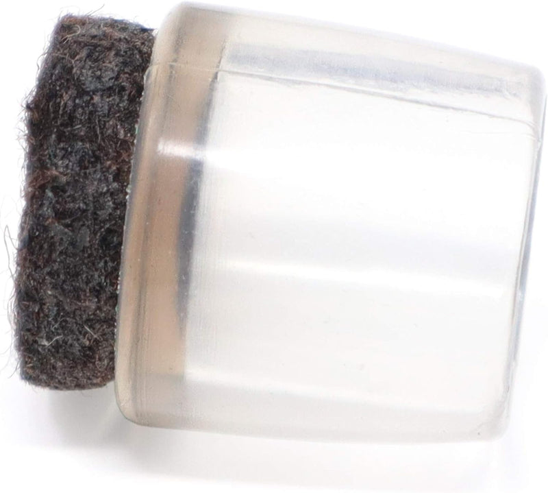 Adsamm® / 32 x Stuhlbeinkappen mit Filz / Transparent / Ø 13 - 14 mm / rund / Filz-Möbelgleiter für