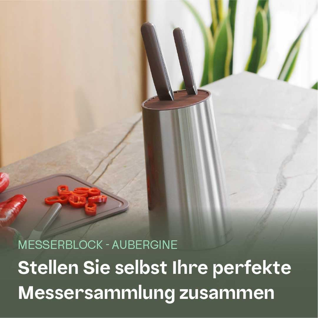 BergHOFF Home Curve Messerblock ohne Messer - Messerhalter Edelstahl - universal Küchenmesserblock -