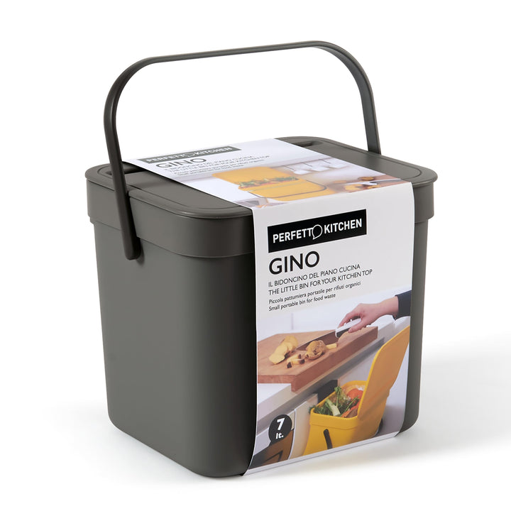 Gino Organischer Abfalleimer, 7 l, Anthrazit anthrazit 7 lt, anthrazit 7 lt