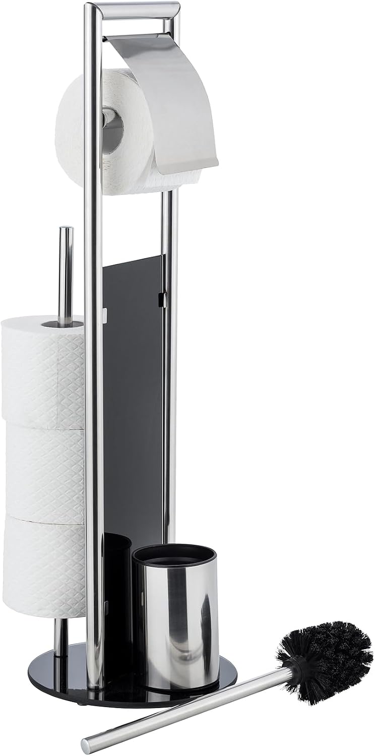 Garnitur Mod. Ravina 3in1 WC-Set mit Toilettenpapierhalter und Bürstenhalter freistehender Handtuchs