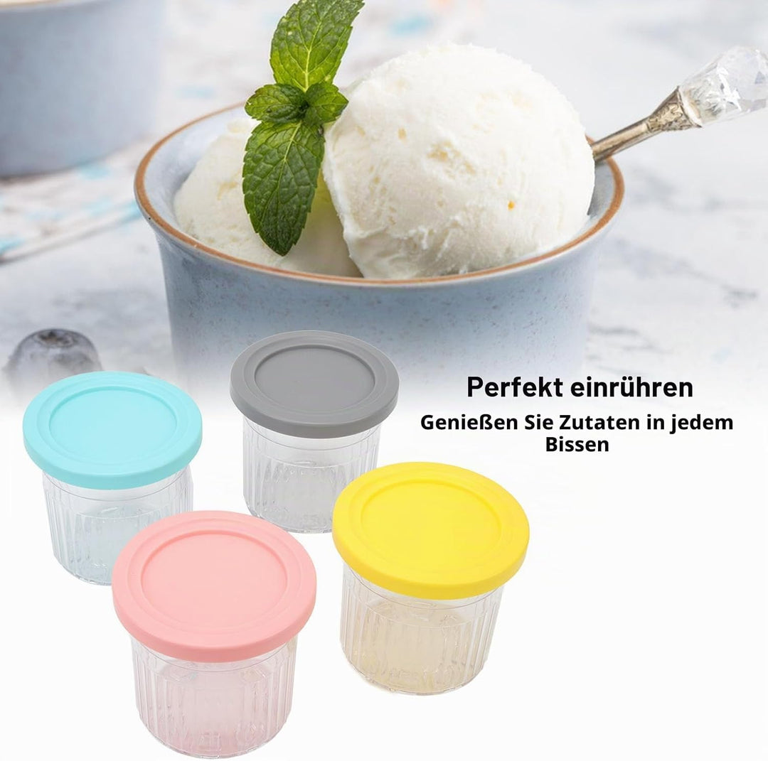4er-Pack Wiederverwendbare 600-ml-Eisbecher – Spülmaschinenfeste Gefrierbehälter für Eismaschinen de