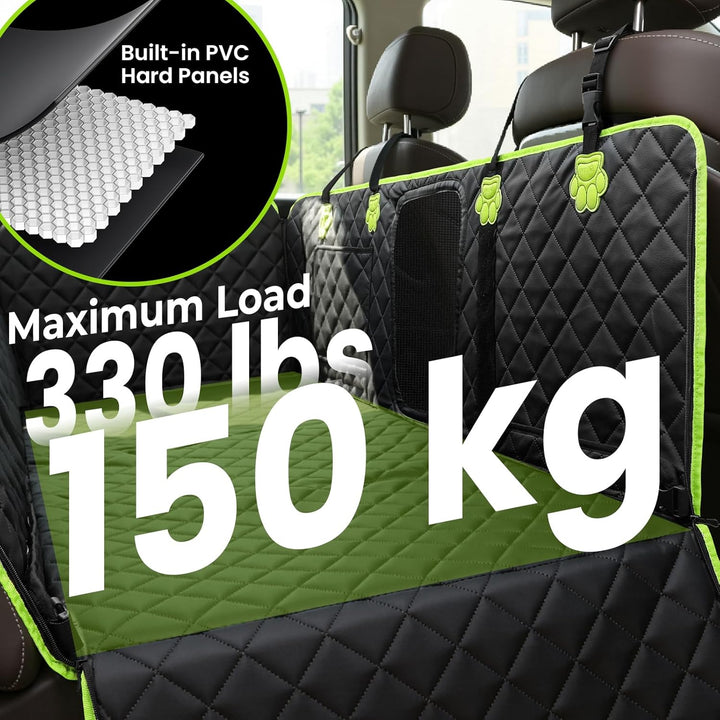 pecute 2-in-1 Hundedecke Auto Rückbank, Extra Stabiler Hunde Autositz, Hunde Autositz Rückbank Verbr