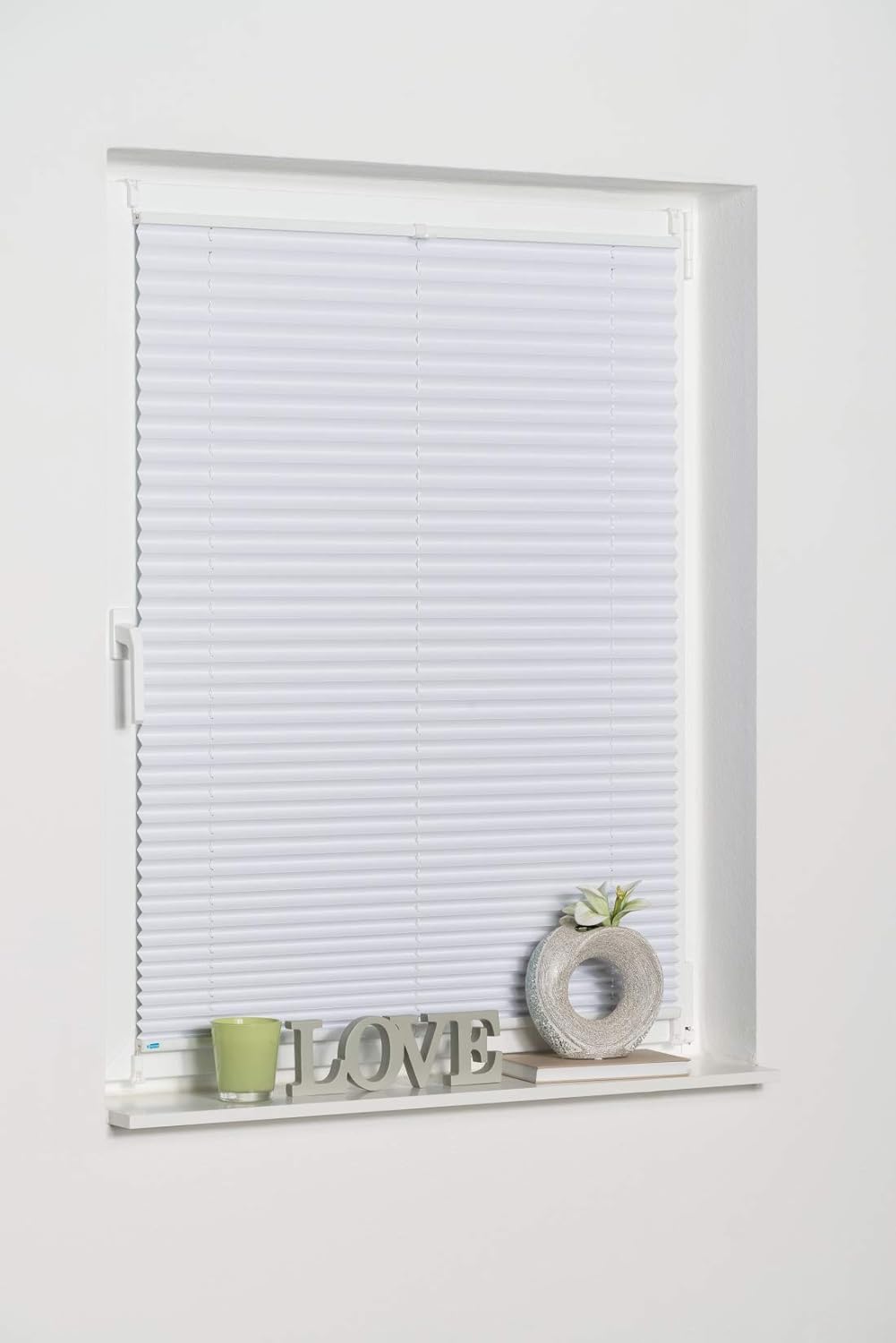 K-home Klemmfix-Plissee Palma Weiss 70 x 210 cm +++Verdunklung+++ 70 x 210 cm Weiss, 70 x 210 cm Wei