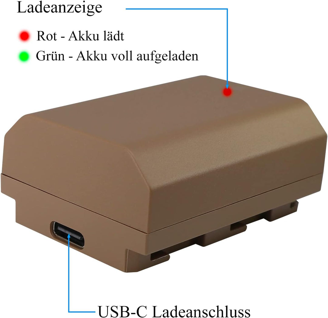 2X Blumax Gold Akku ersetzt Sony NP-FZ100 (2250mAh) mit USB Typ-C Ladebuchse - NTC-Sensor & V1-Gehäu
