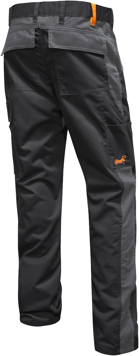strongAnt Arbeitshose komplett Stretch Männer Berlin Pro Bundhose Schwarz Weiss Grau 44 Schwarz / Gr