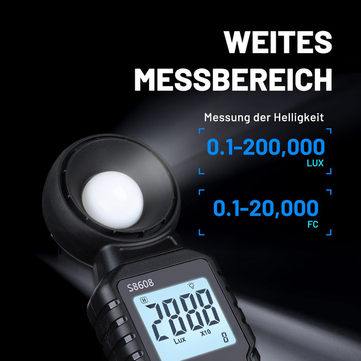 Mcbazel Digital Luxmeter Photometer Belichtungsmesser Beleuchtungsstärke Lichtmesser mit LCD Display