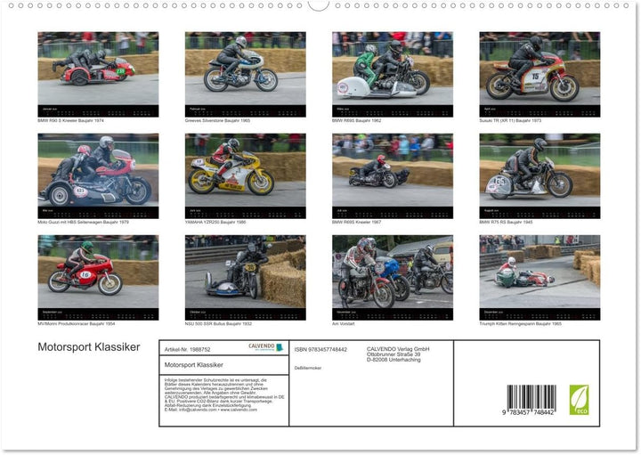 Motorsport Klassiker (hochwertiger Premium Wandkalender 2026 DIN A2 quer), Kunstdruck in Hochglanz: