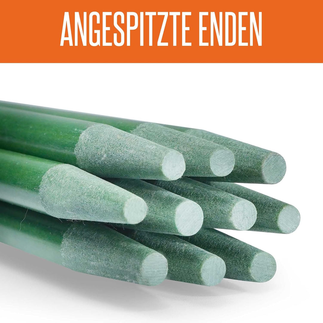10 x sehr stabile Pflanzenstütze 1 m x 10 mm, Staudenhalter, Pflanzenhalter, Blumenhalter, Pflanzen