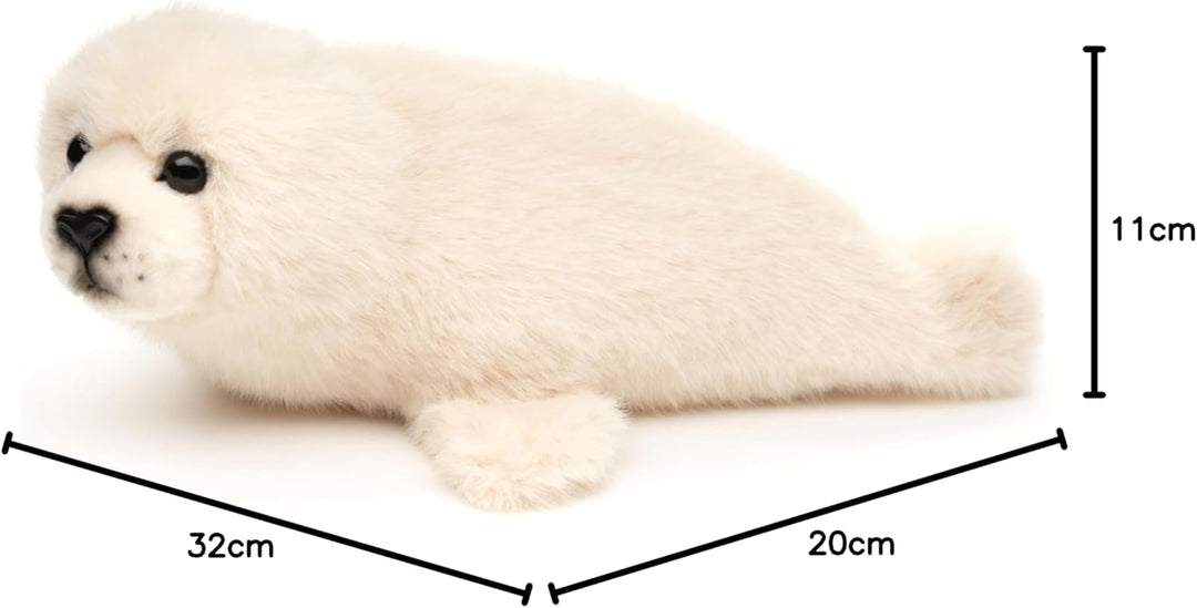 Uni-Toys - Seehund weiss - 32 cm (Länge) - Plüsch-Robbe - Plüschtier, Kuscheltier Robbenbaby weiss (
