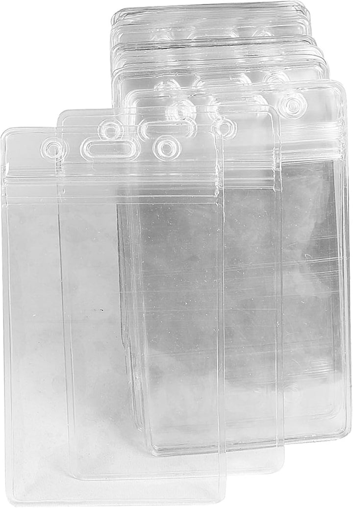sourcing map 50 Stück Transparente ID Ausweishalter Vertikale Kunststoff ID Kartenhalter mit wasserd