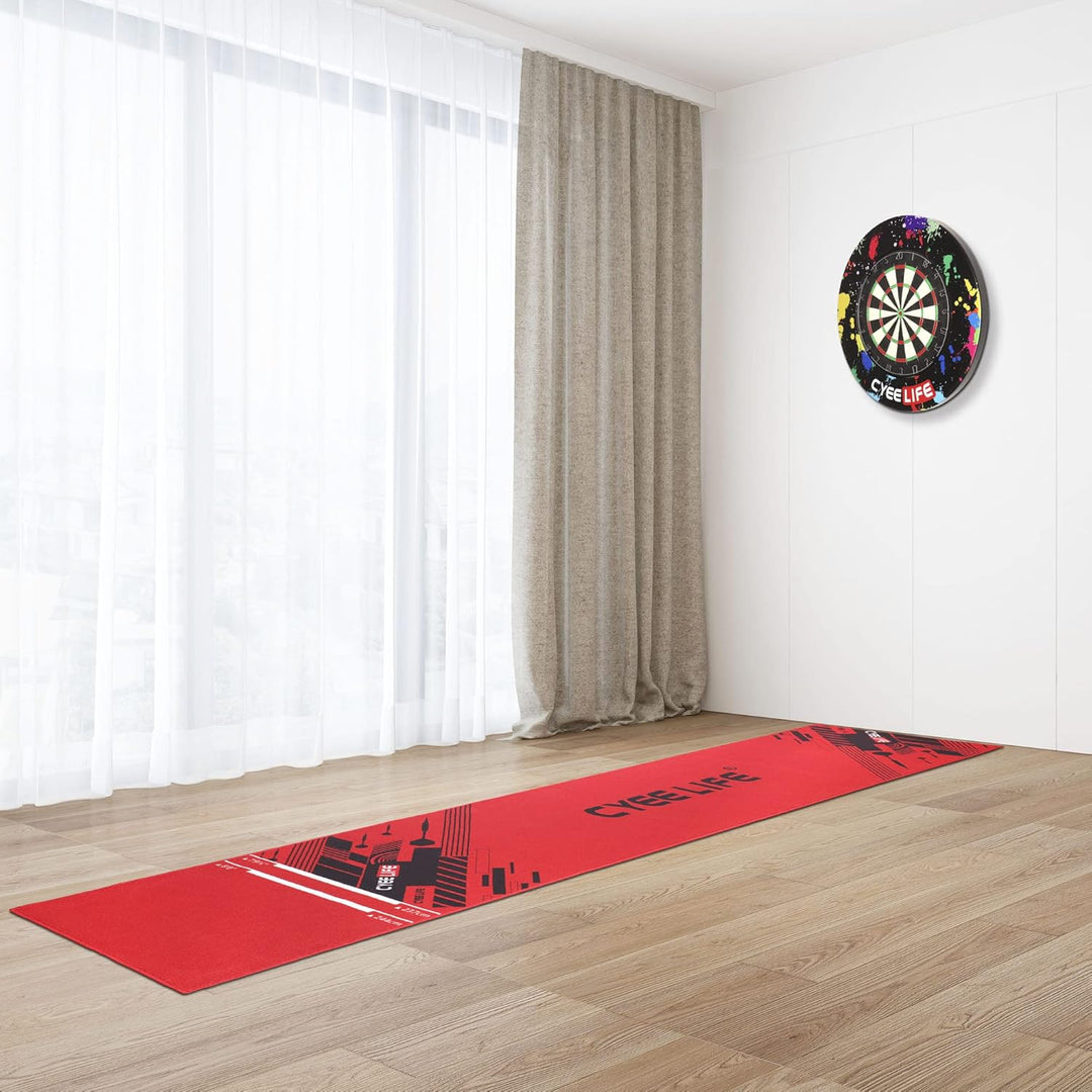CyeeLife Dart Teppich mit Tragetasche,Dartpfeile Mat Dartmatte 65 * 295cm für Steel und Soft Darts Z