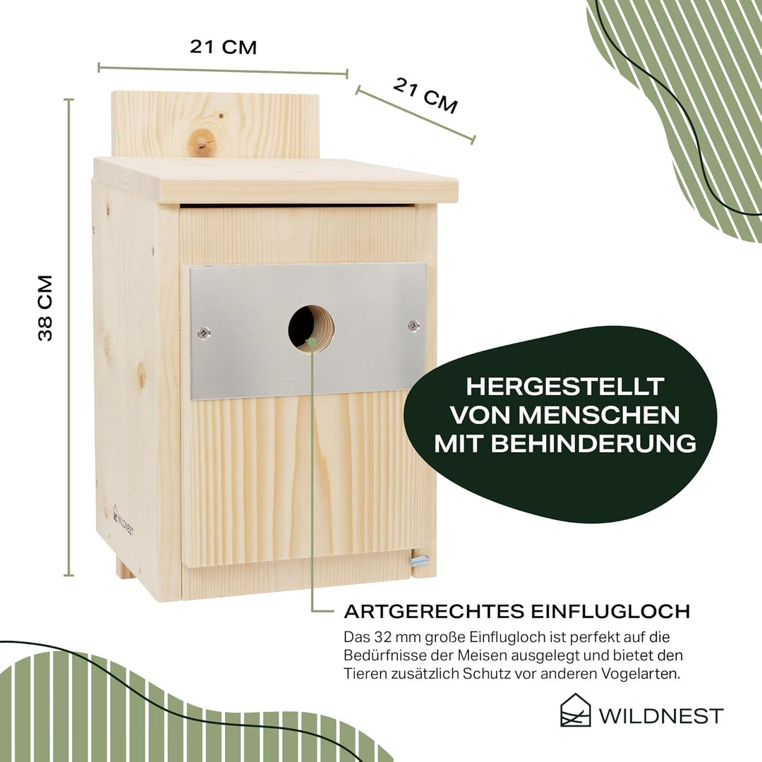 NEU! Nistkasten Meisen, Kohlmeisen und Sperling von Menschen mit Behinderung, langlebiger Nistkasten