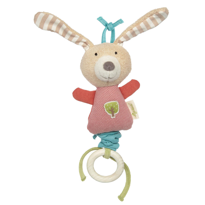 sigikid 39564 Baby Aktivspielzeug Anhänger, Mehrfarbig Mehrfarbig/Hase, Mehrfarbig/Hase