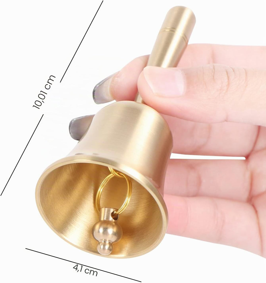 Handglocke im traditionellen Stil – Laute Handglocken aus massivem Messing, sehr Laute Handklingel f