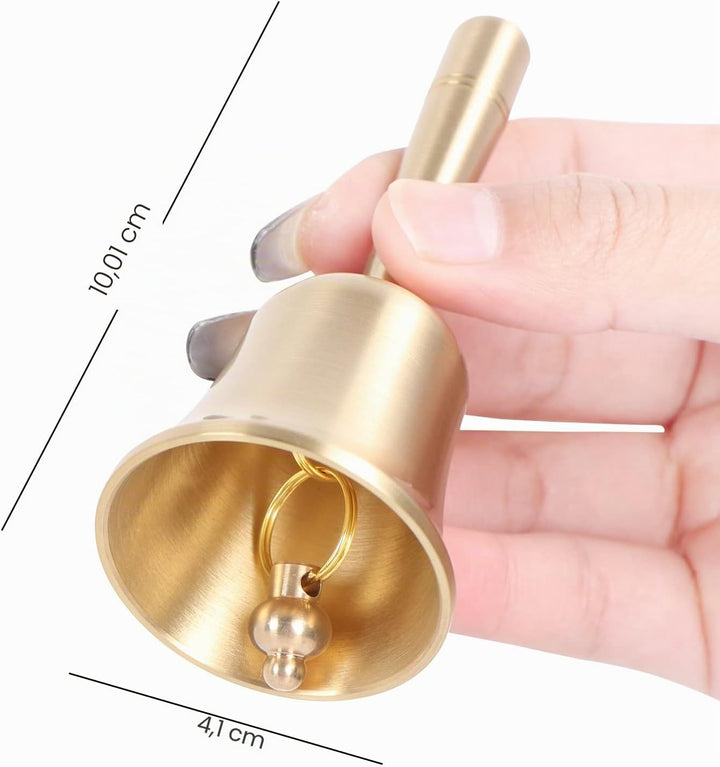 Handglocke im traditionellen Stil – Laute Handglocken aus massivem Messing, sehr Laute Handklingel f
