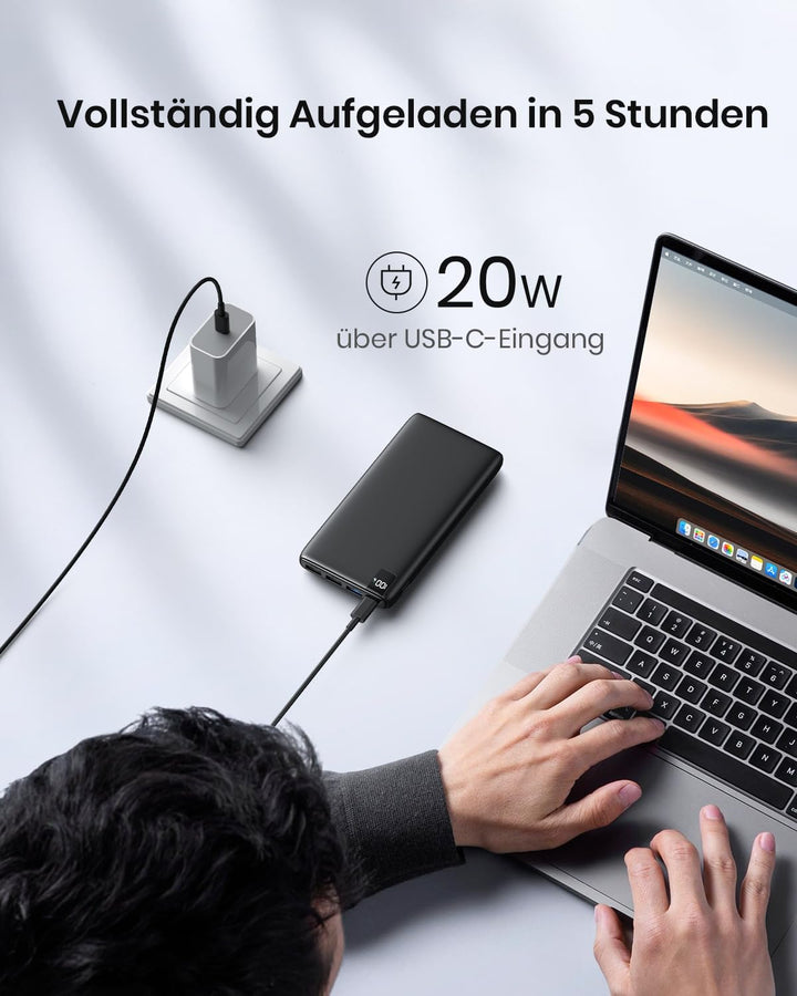 Hiluckey Powerbank 27000mAh Externer Akku: 22,5W Schnellladefunktion Power Bank PD USB C Tragbares H
