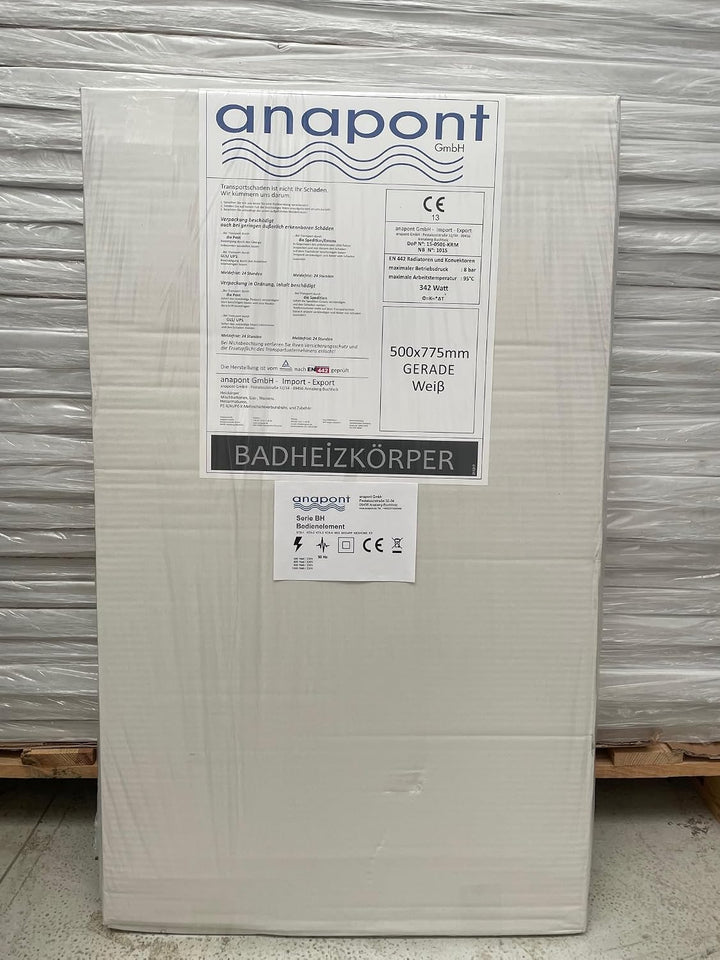 anapont elektrischer Badheizkörper - gebogen - weiss - Timer-Funktion - Handtuchheizkörper - Badheiz