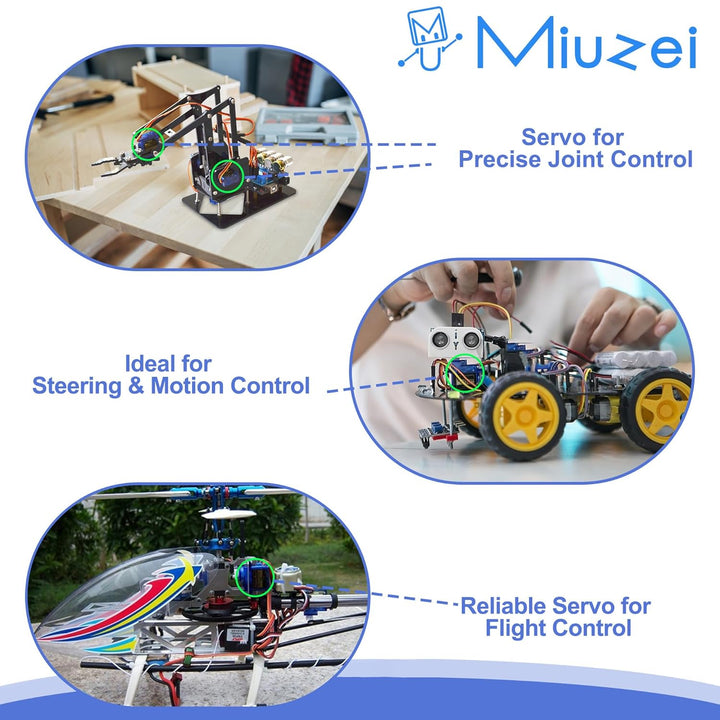 Miuzei 9G Micro Servo Motor für RC Robot Arm/Hand/Gehen Hubschrauber Boot Flugzeug Helikopter Auto F