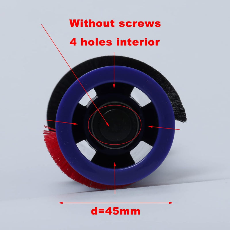 HUAYUWA Ersatz-Bürstenrolle für Teppichbürsten, Reinigungswalze (4-Zinken-Antrieb, d=45 mm), passend