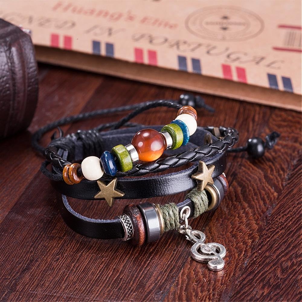 Miniblings Notenschlüssel Armband Anhänger Glücksarmband Violinschlüssel braun - Modeschmuck handmad