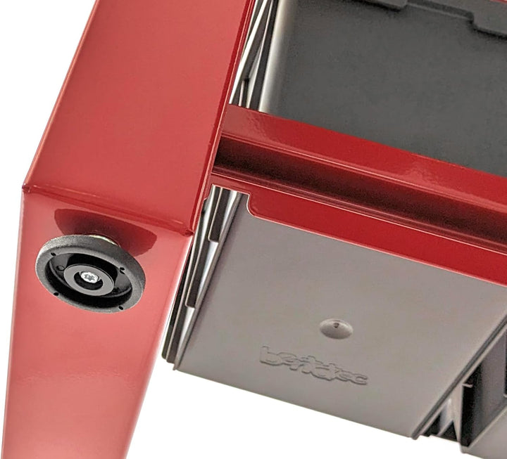 Bentatec® Stapelboxen 11 tlg mit Etikettenfach stabil stossfest auf Werkstattregal ideales Kleinteil