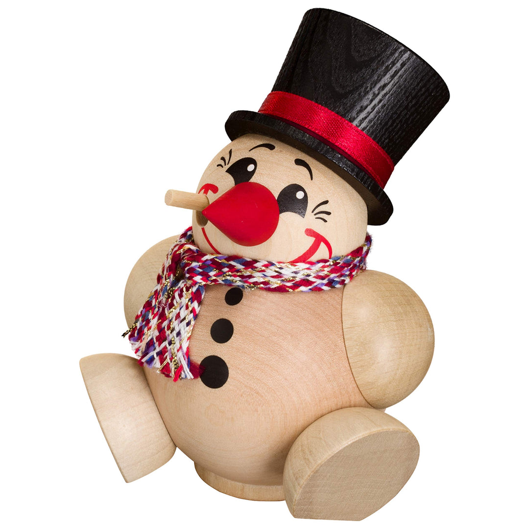 Seiffener Volkskunst | Deko Räuchermännchen | Cool-Man Räuchermann 11 cm | Schneemann | Original Erz