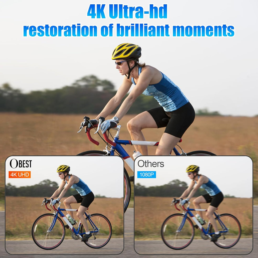OBEST Mini Action Cam 4K 360 Action Kamera Bodycam Körperkamera, Magnetisch Reiten Vlog POV Camera,