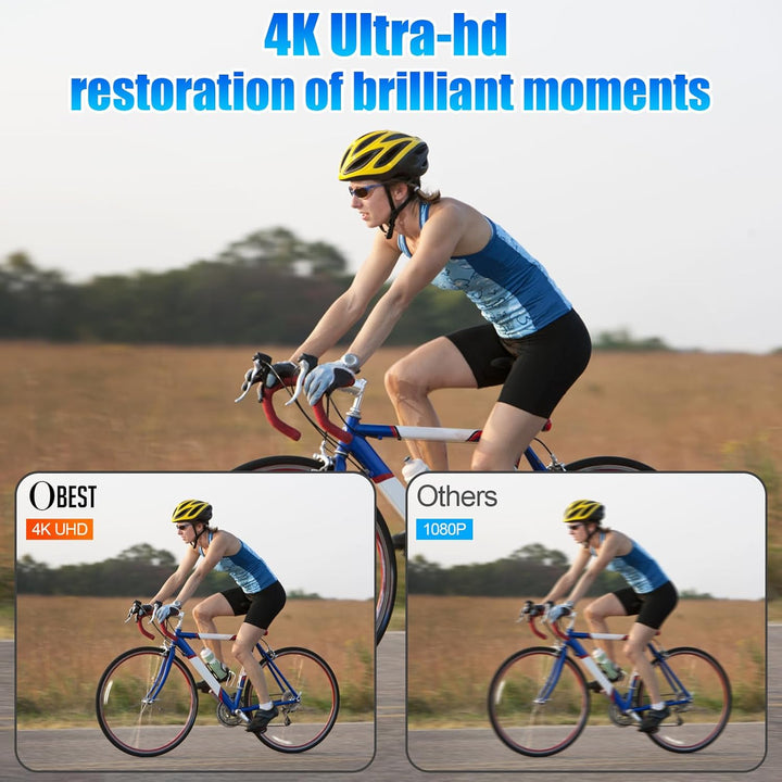 OBEST Mini Action Cam 4K 360 Action Kamera Bodycam Körperkamera, Magnetisch Reiten Vlog POV Camera,