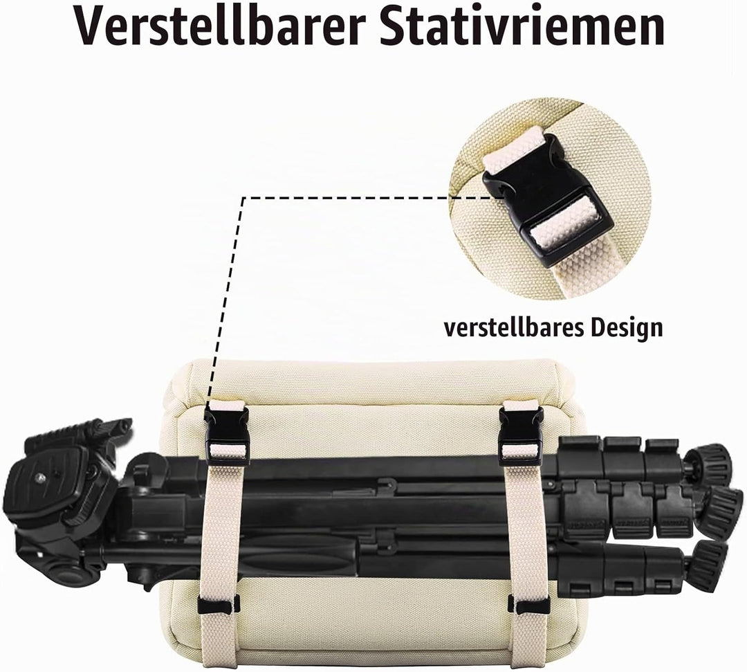 Cwatcun Kameratasche, Compact Case Canvas Lederausstattung kompatibel für Nikon, Canon, Sony Spiegel