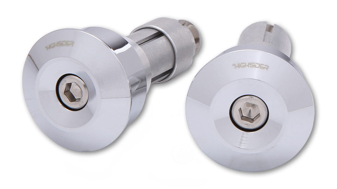 HIGHSIDER Lenkergewichte DOT, Alu chrom, universal für Lenker mit Innendurchmesser 12 bis 21 mm, Paa