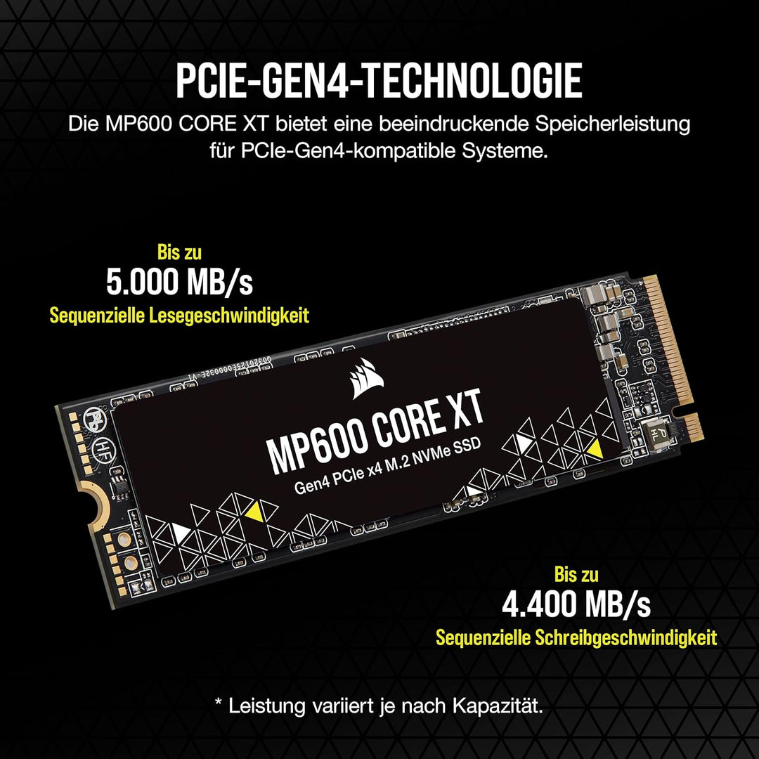 Corsair MP600 CORE XT 1TB PCIe Gen4 x4 NVMe M.2 SSD – QLC NAND Mit Hoher Dichte - M.2 2280 - DirectS