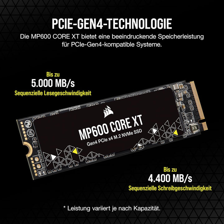 Corsair MP600 CORE XT 1TB PCIe Gen4 x4 NVMe M.2 SSD – QLC NAND Mit Hoher Dichte - M.2 2280 - DirectS