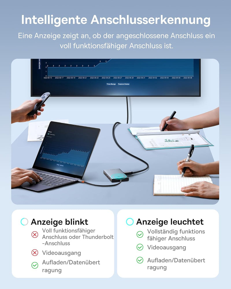 Baseus USB C Docking Station 3 Monitore, 13-in-1 USB C Hub mit 2 HDMI 4K@60Hz, DisplayPort 4K@120Hz,