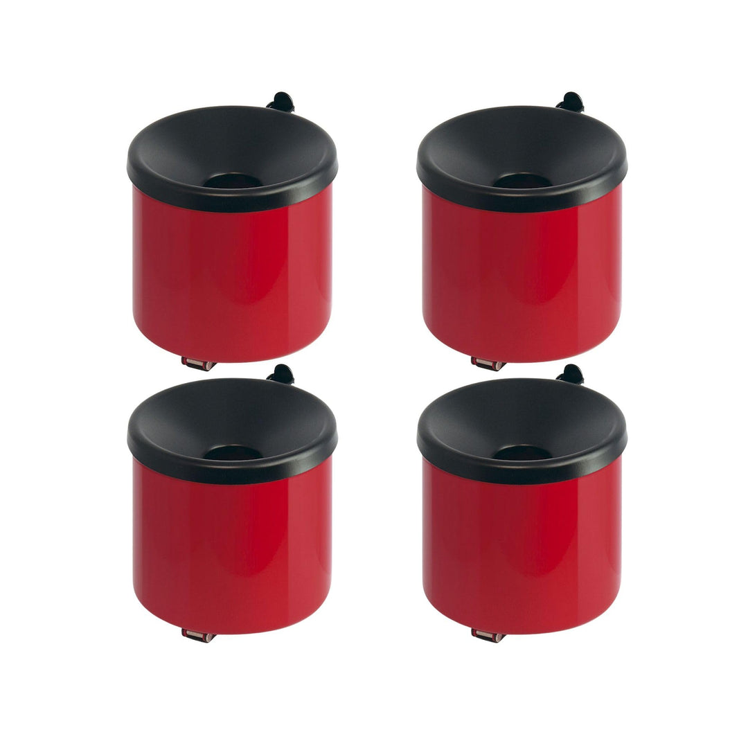 PROREGAL SuperSparSet 4x Runder feuerlöschender Wandaschenbecher | 2 Liter | HxØ 16x16cm | Metal | R