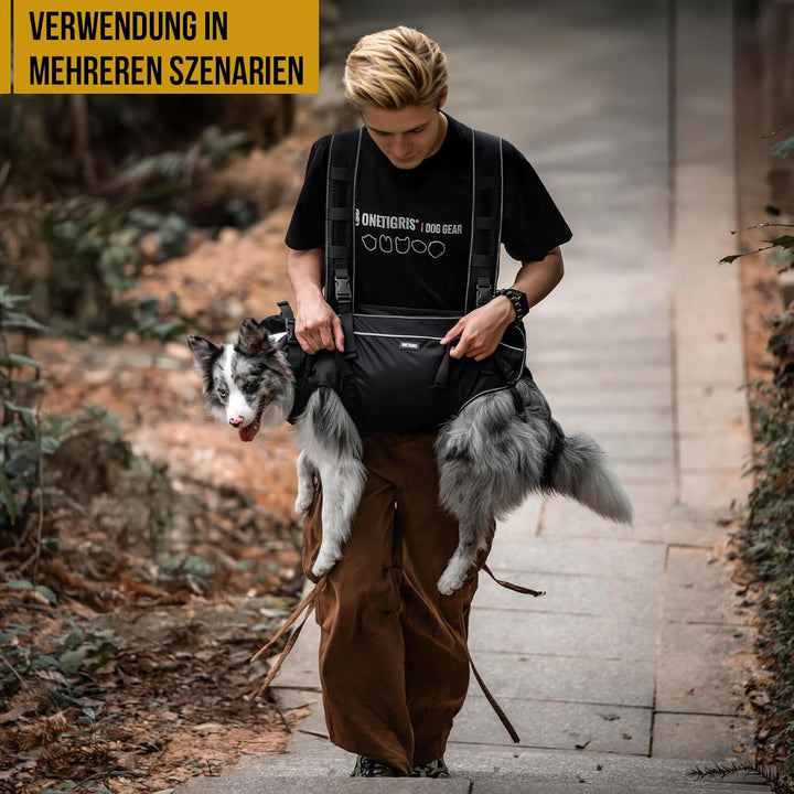 OneTigris Tragegeschirr für Hunde, Support Ridge Outdoor Hundetragehilfe für Wanderungen, Notfälle &