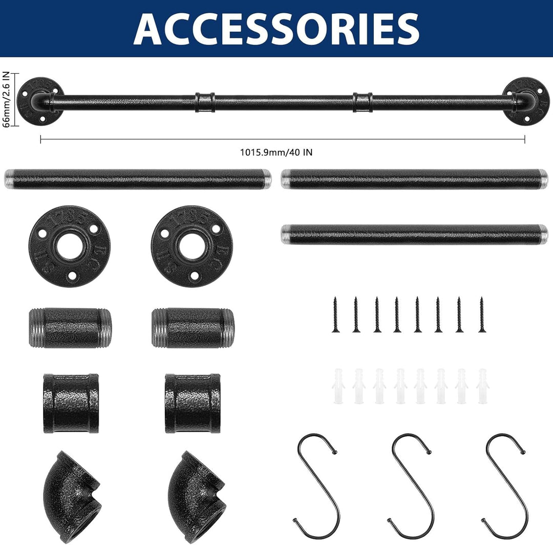 NearMoon Industrielle Rohr-Handtuchstange, robuste Badezimmer-Hardware, Handtuchhalter-Zubehör, Wand