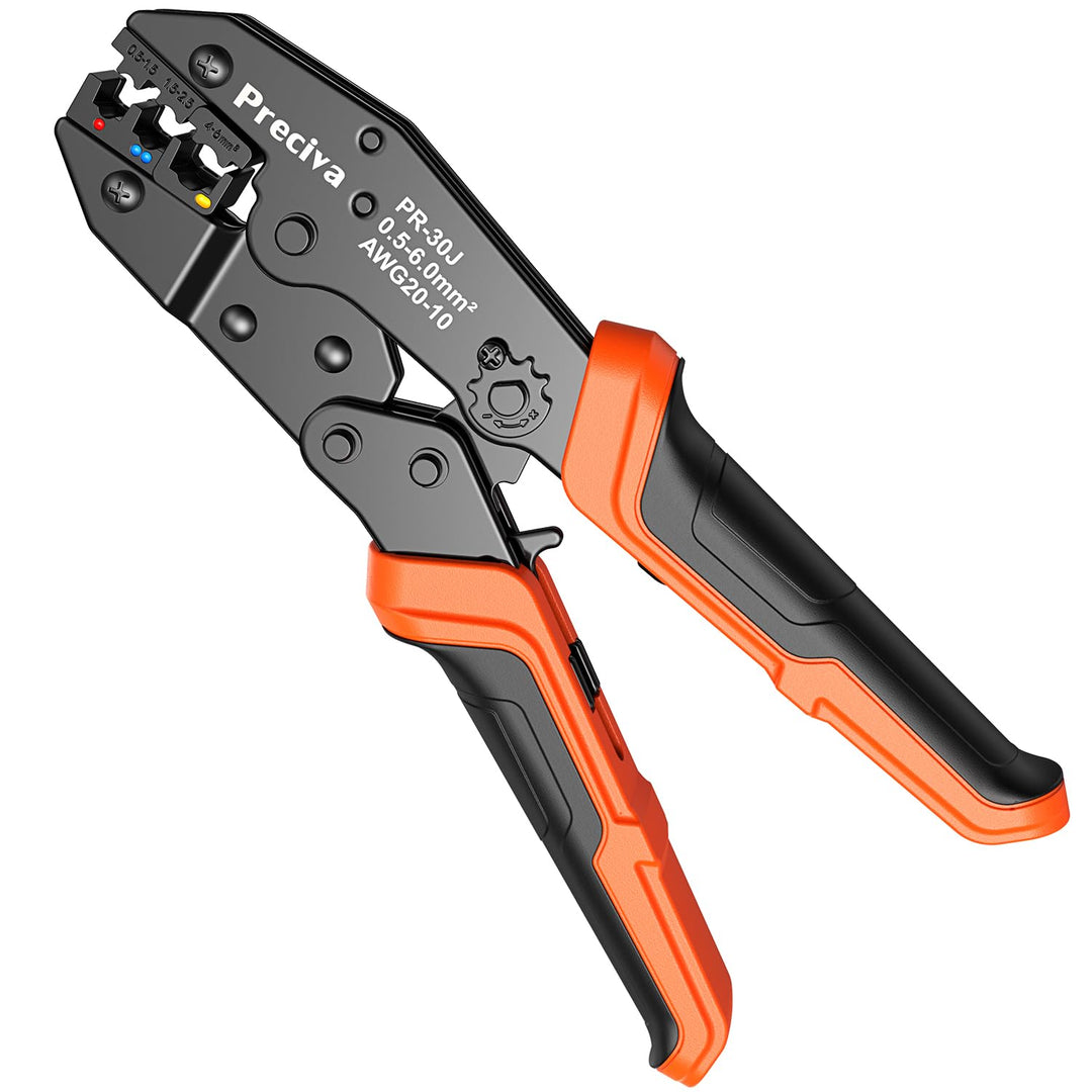 Crimpzange für Isolierte Kabelschuhe, Preciva Kabelschuhzange Crimpwerkzeug geeignet für 0,5-6mm², K