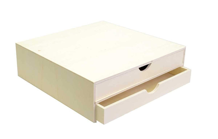 Artemio 14001908 Deko-Aufbewahrungsbox, Holz, 34,5 x 34 x 10 cm, Beige